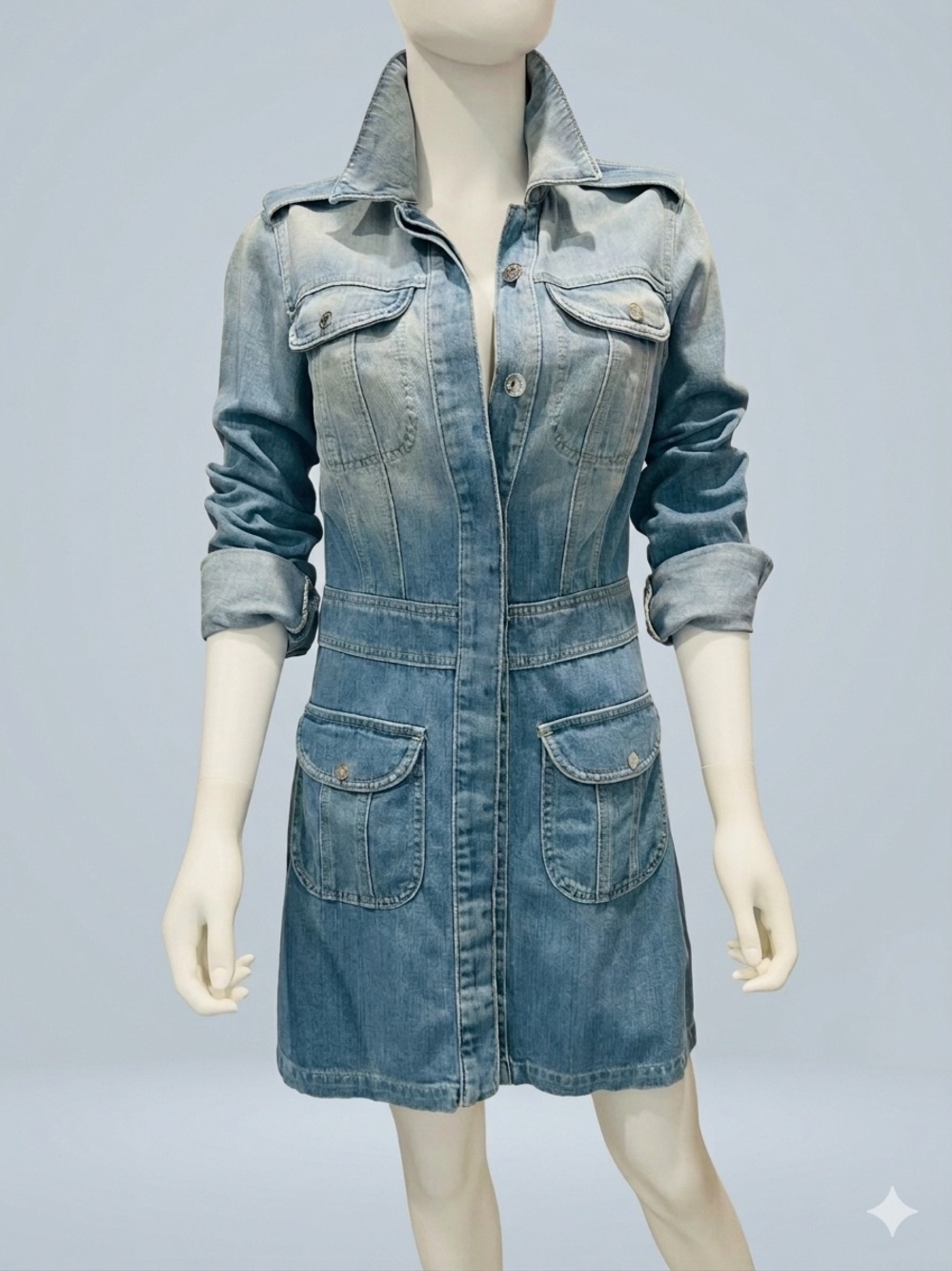 7 For All Mankind Denim Utility Dress Small